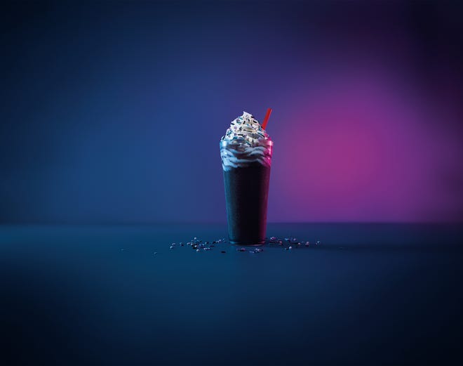 The new drink will include flavors of cotton candy and dragon fruit, according to Sonic, with the all-black slush representing the temporary darkness from the solar eclipse.